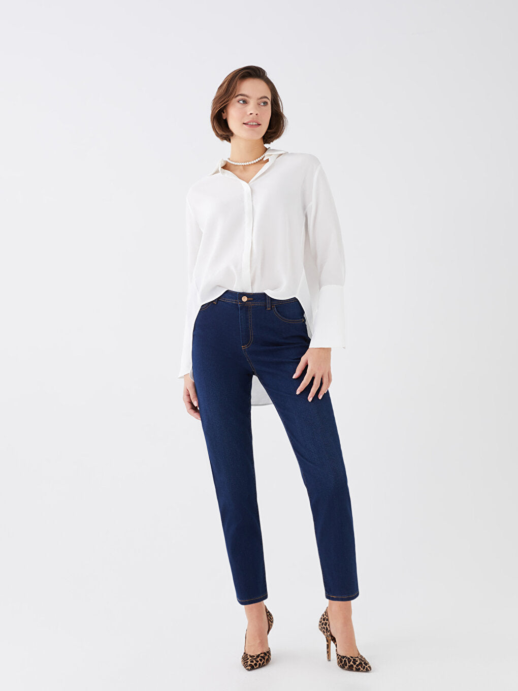 High Waist Mom Fit Women's Jean Trousers