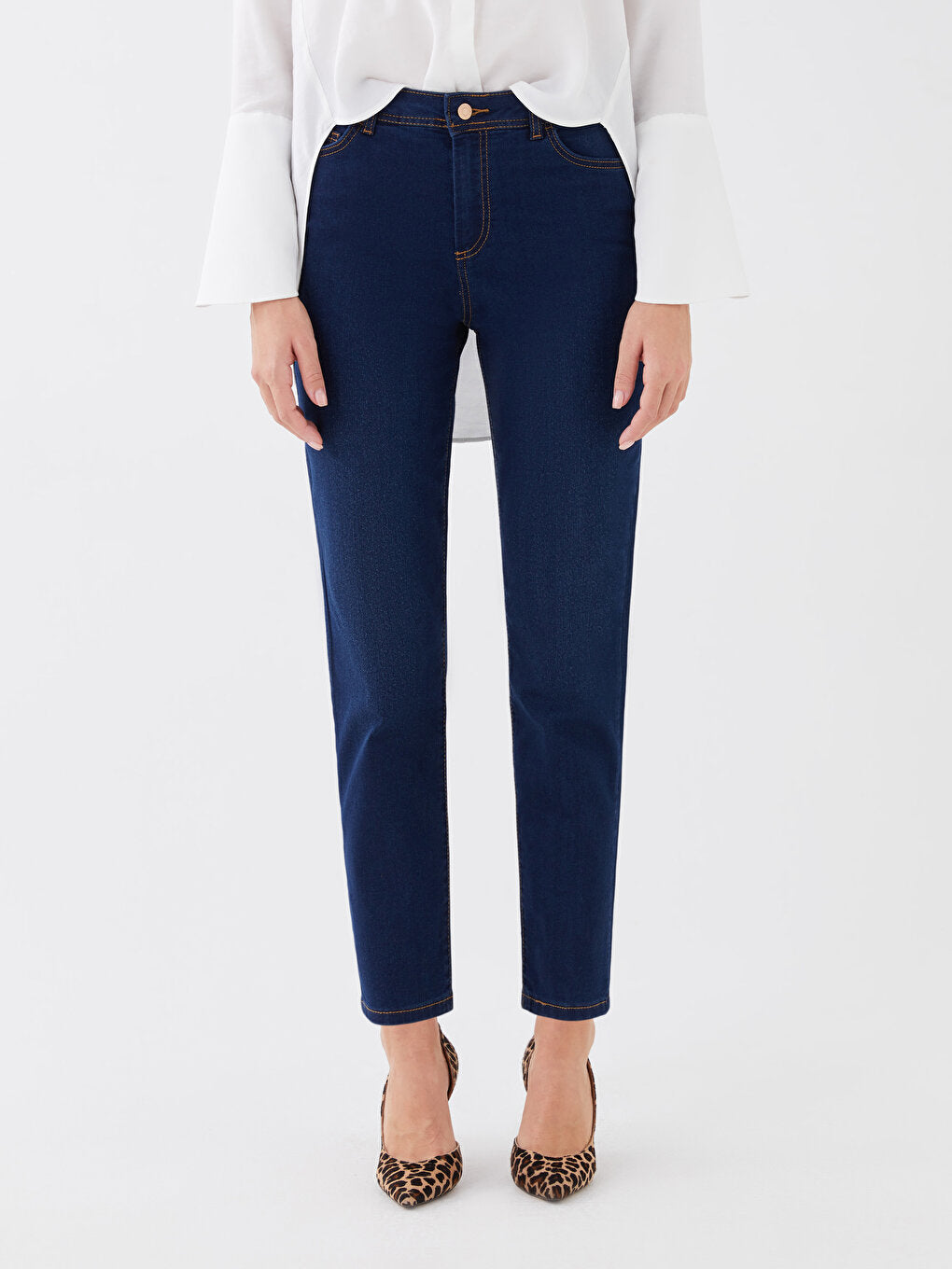 High Waist Mom Fit Women's Jean Trousers