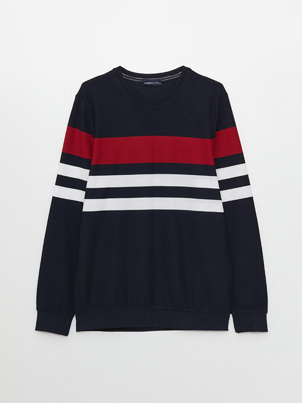 Crew Neck Long Sleeve Color Block Men's Sweatshirt