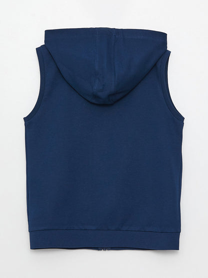 Hooded Basic Boy's Zippered Vest