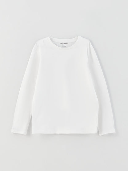 Crew Neck Basic Long Sleeve Boy's T-Shirt