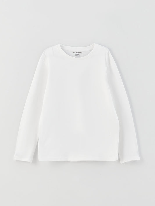 Crew Neck Basic Long Sleeve Boy's T-Shirt