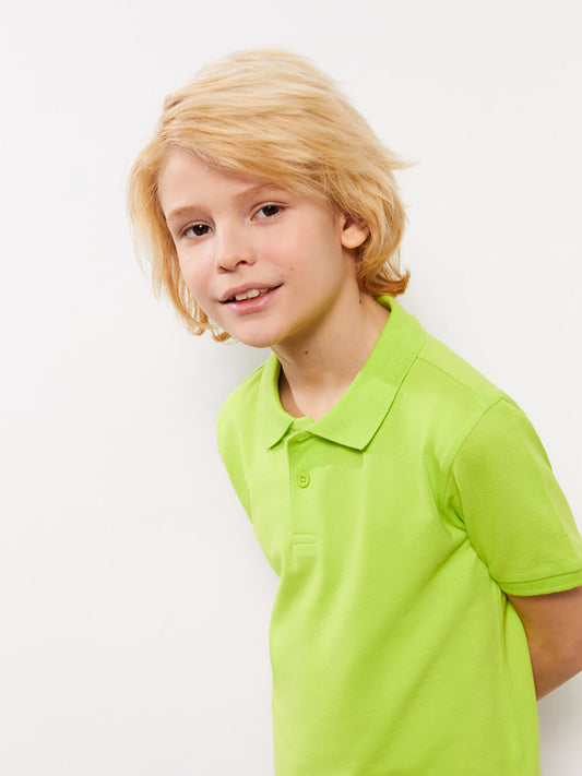 Polo Neck Basic Short Sleeve Boy's T-Shirt