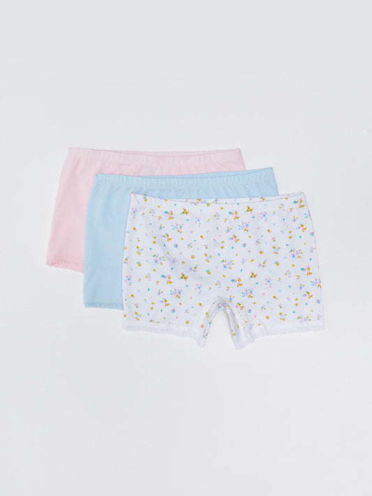 Printed Cotton Girl's Boxer Set of 3