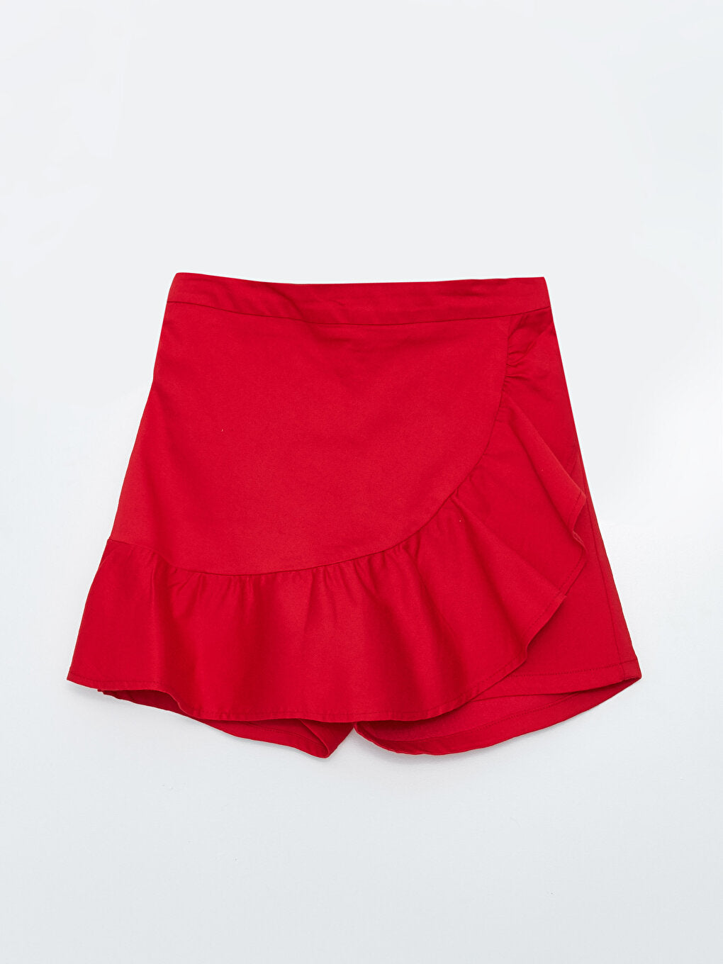 Basic Ruffle Detailed Girl's Shorts Skirt