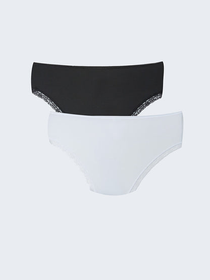 Lace Detailed Hipster Panties 2 Pack