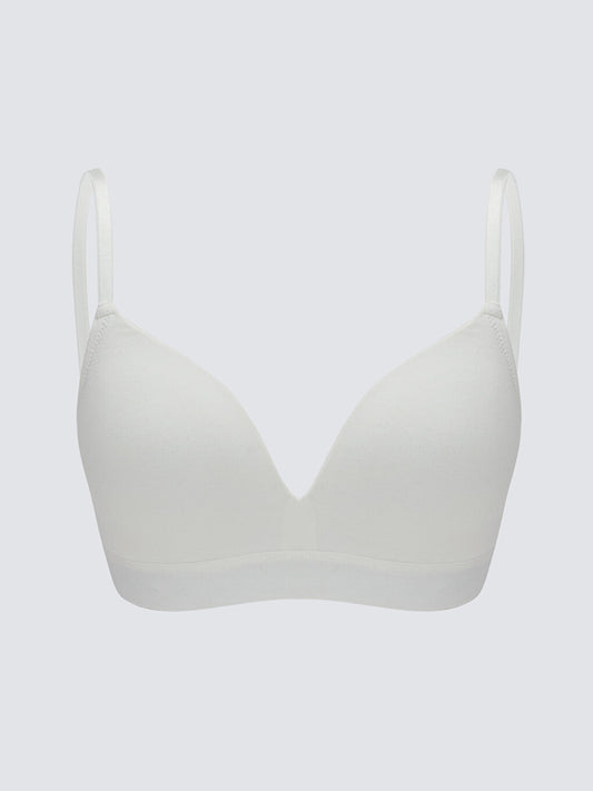 Non-wired, unpadded plain bra