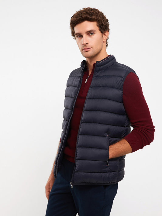 Standard Mold Stand Collar Men's Puffer Vest