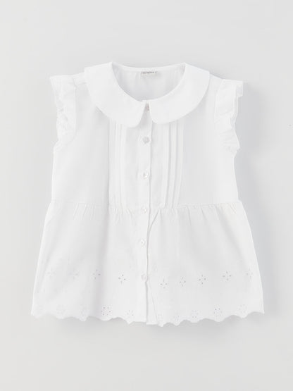 Baby Collar Basic Girl's Shirt