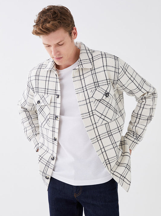 Regular Fit Long Sleeve Plaid Men's Lumberjack Shirt Jacket