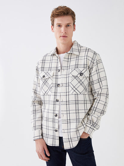 Regular Fit Long Sleeve Plaid Men's Lumberjack Shirt Jacket