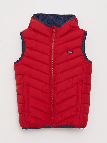 Hooded Basic Boys Puffer Vest