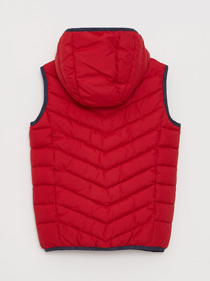 Hooded Basic Boys Puffer Vest