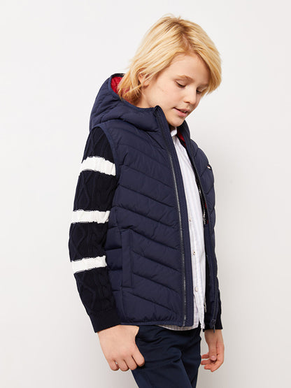 Hooded Basic Boys Puffer Vest