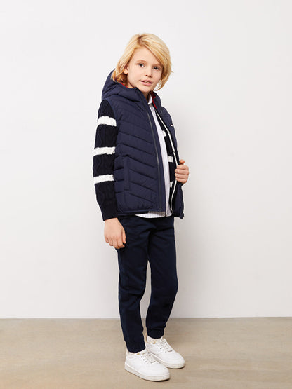 Hooded Basic Boys Puffer Vest