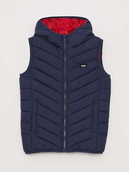 Hooded Basic Boys Puffer Vest