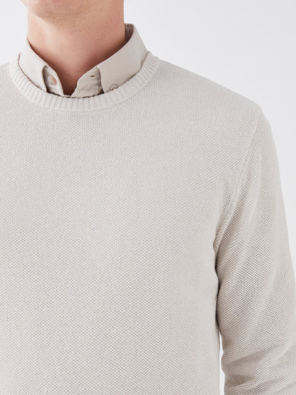 Crew Neck Long Sleeve Men's Knitwear Sweater