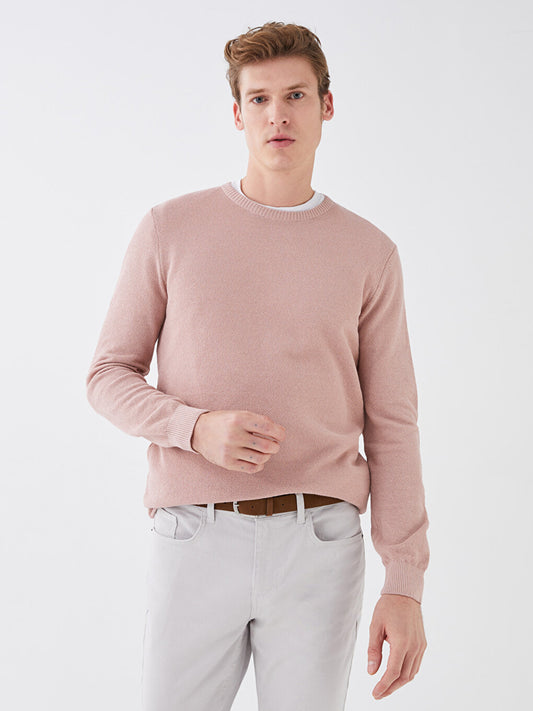 Crew Neck Long Sleeve Men's Knitwear Sweater