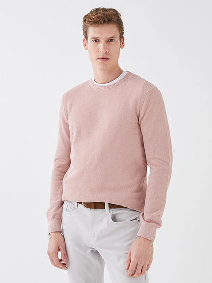 Crew Neck Long Sleeve Men's Knitwear Sweater