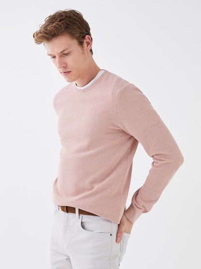 Crew Neck Long Sleeve Men's Knitwear Sweater