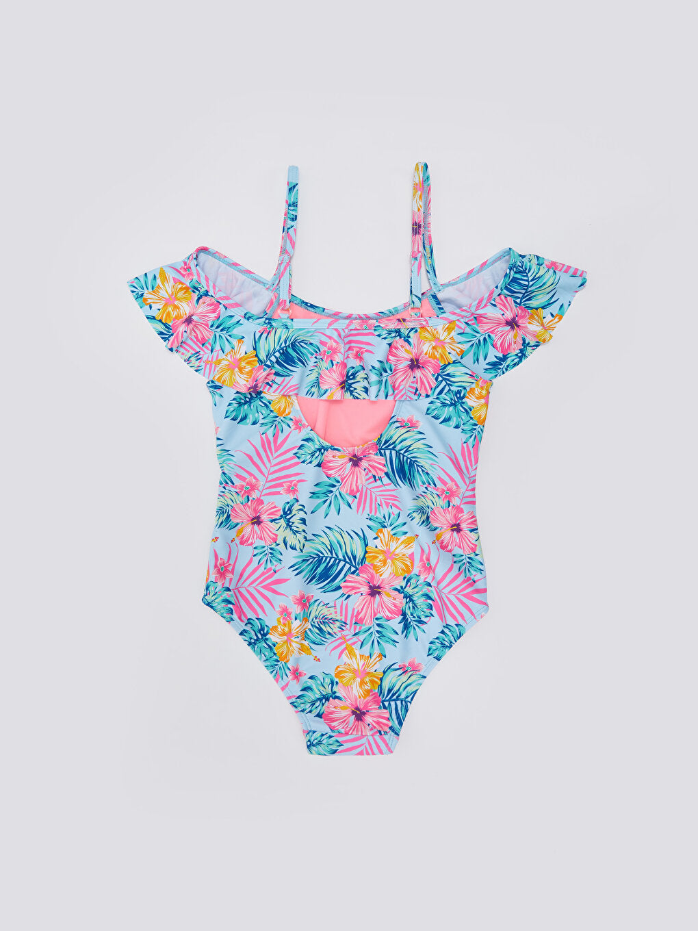 Printed Girls' Swimsuit Made of Flexible Fabric