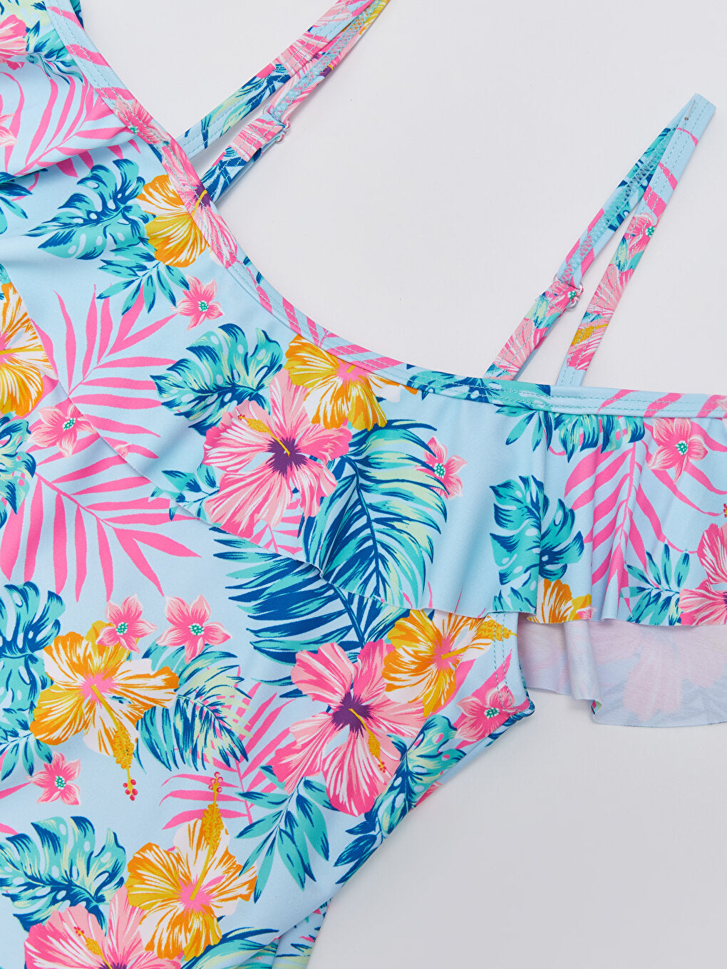 Printed Girls' Swimsuit Made of Flexible Fabric