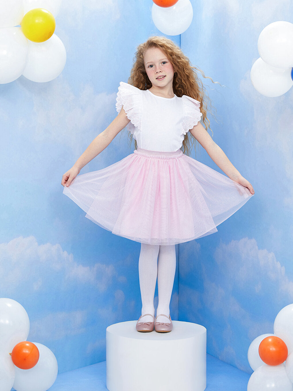 Girls' Tulle Skirt with Elastic Waist