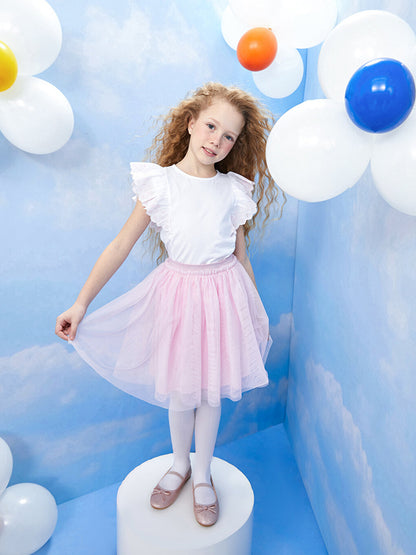 Girls' Tulle Skirt with Elastic Waist