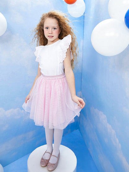 Girls' Tulle Skirt with Elastic Waist