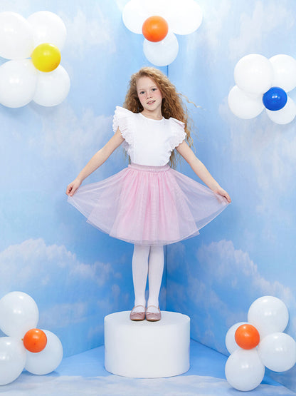 Girls' Tulle Skirt with Elastic Waist