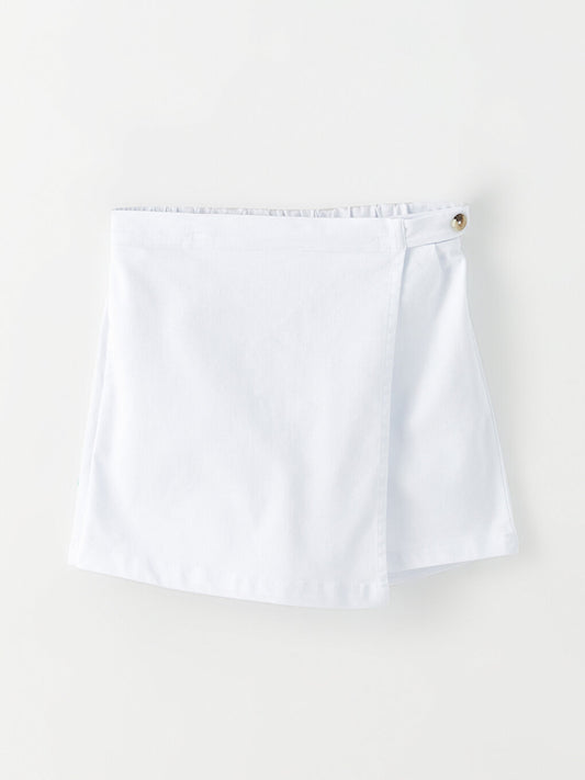 Basic Girl's Shorts Skirt with Elastic Waist