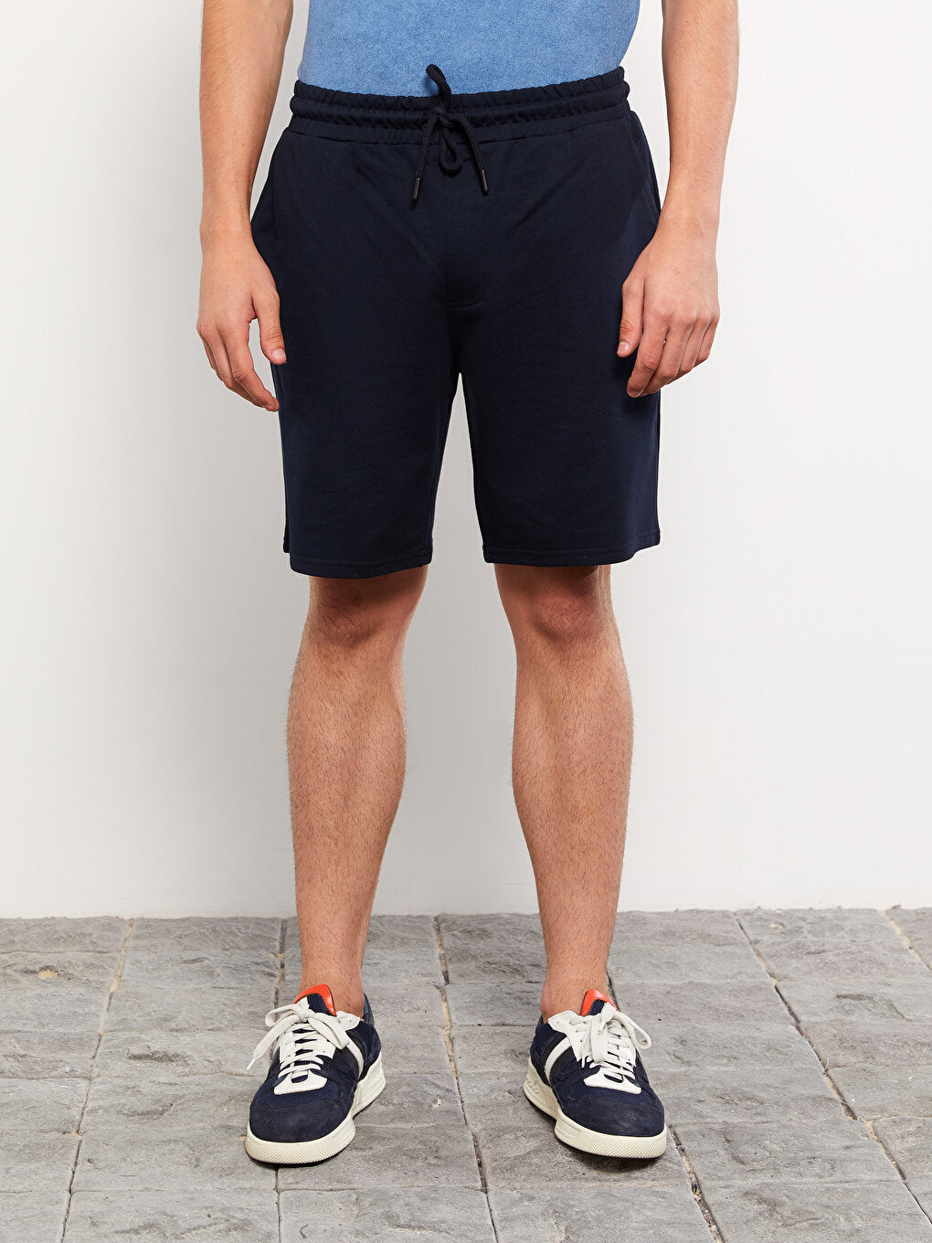 Slim Fit Men's Shorts with Elastic Waist