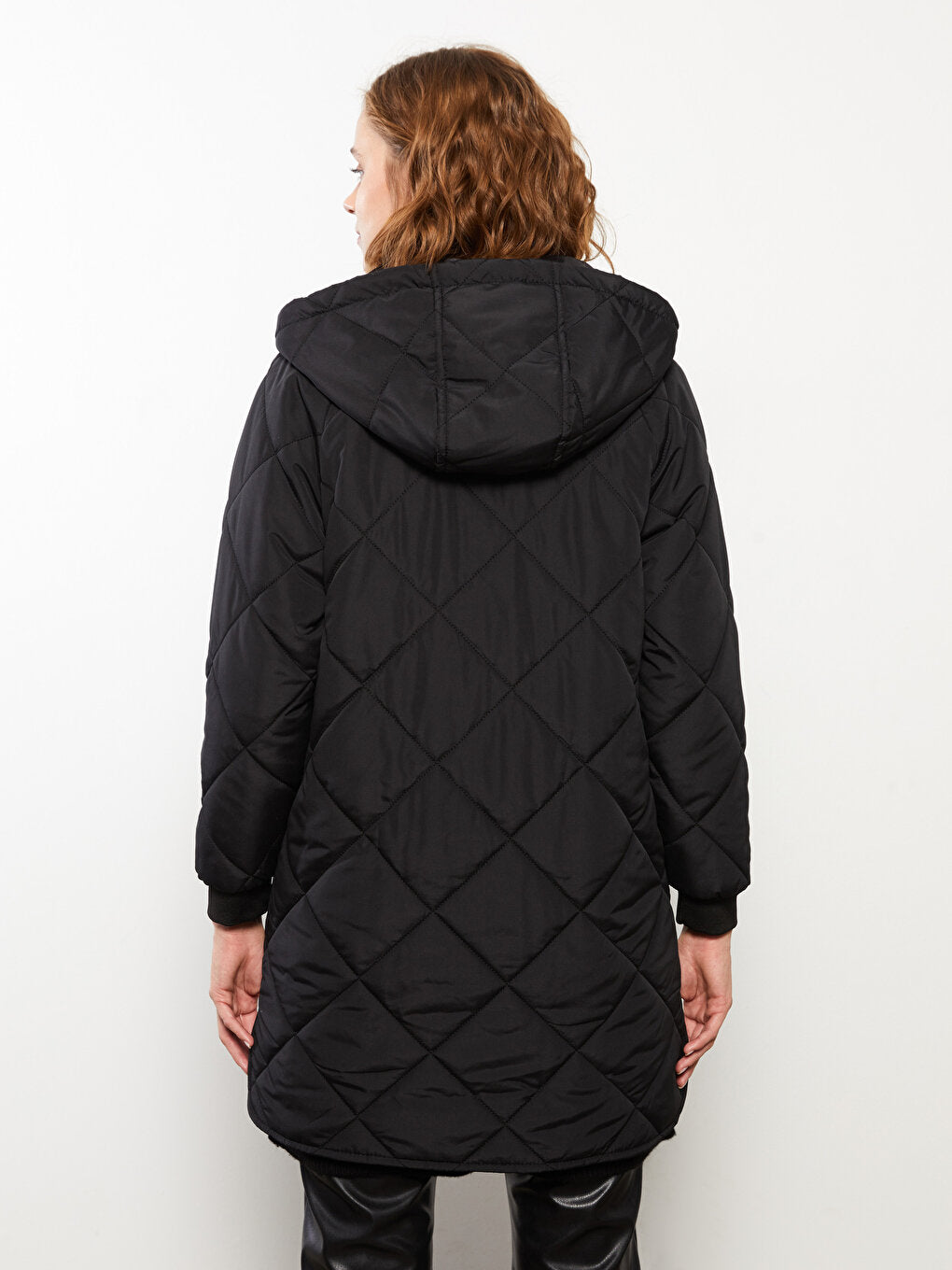 Hooded Quilted Long Sleeve Women's Coat