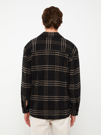 Regular Fit Long Sleeve Plaid Men's Lumberjack Shirt Jacket