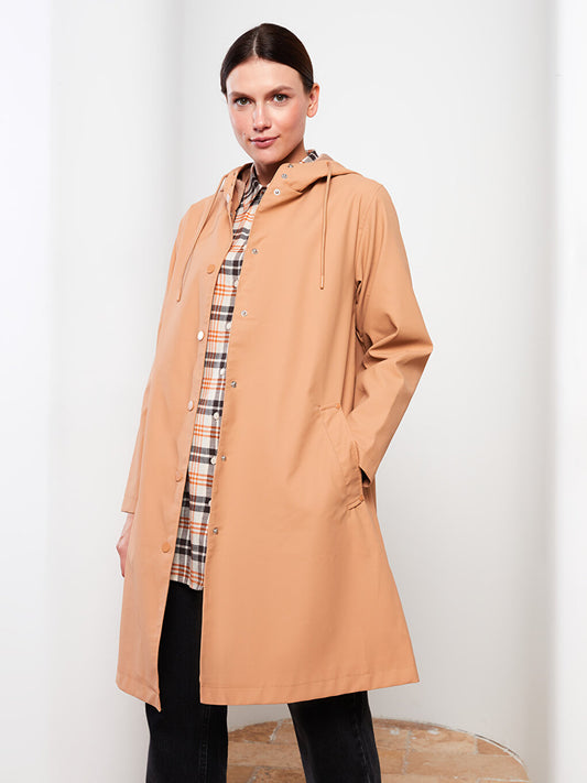 Women's Hooded Plain Raincoat