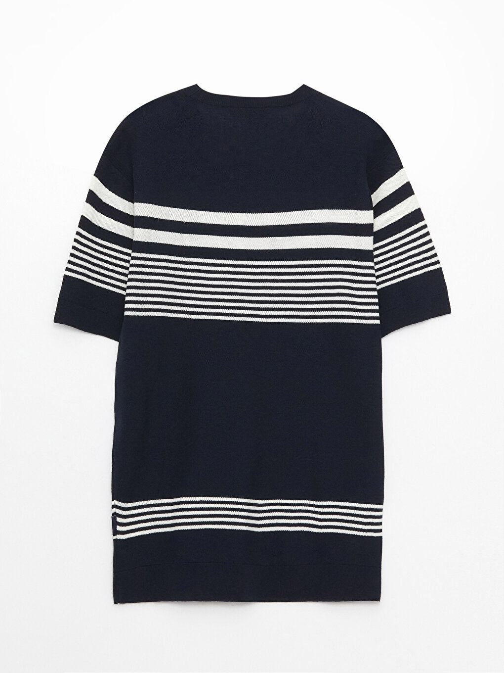 Crew Neck Short Sleeve Striped Men's Knitwear Sweater