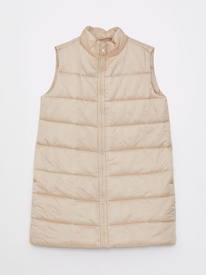 High Collar Plain Women's Vest