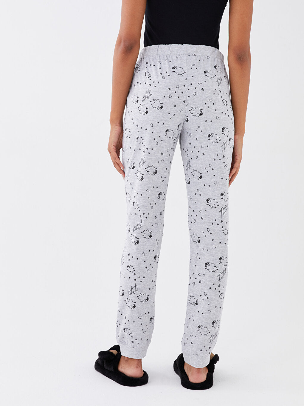 Patterned Women's Jogger Pajama Bottom with Elastic Waist