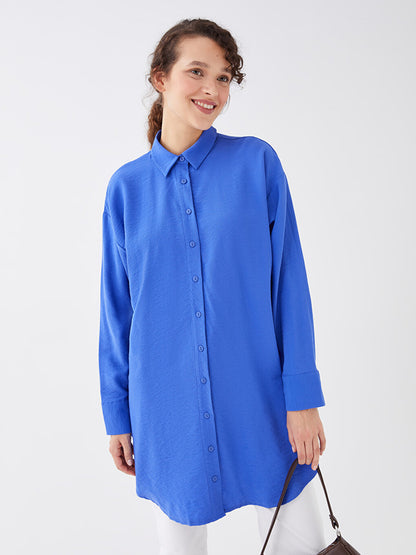 Plain Long Sleeve Oversize Women's Shirt Tunic