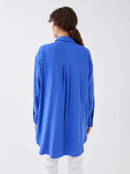 Plain Long Sleeve Oversize Women's Shirt Tunic