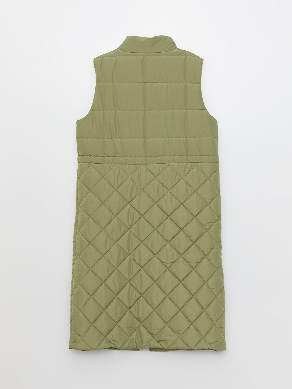 High Collar Quilted Patterned Women's Vest