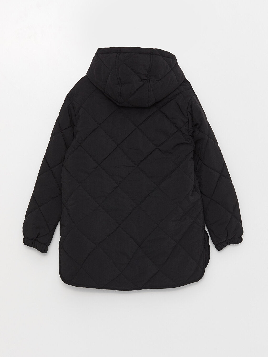 Hooded Quilted Patterned Long Sleeve Women's Puffer Coat