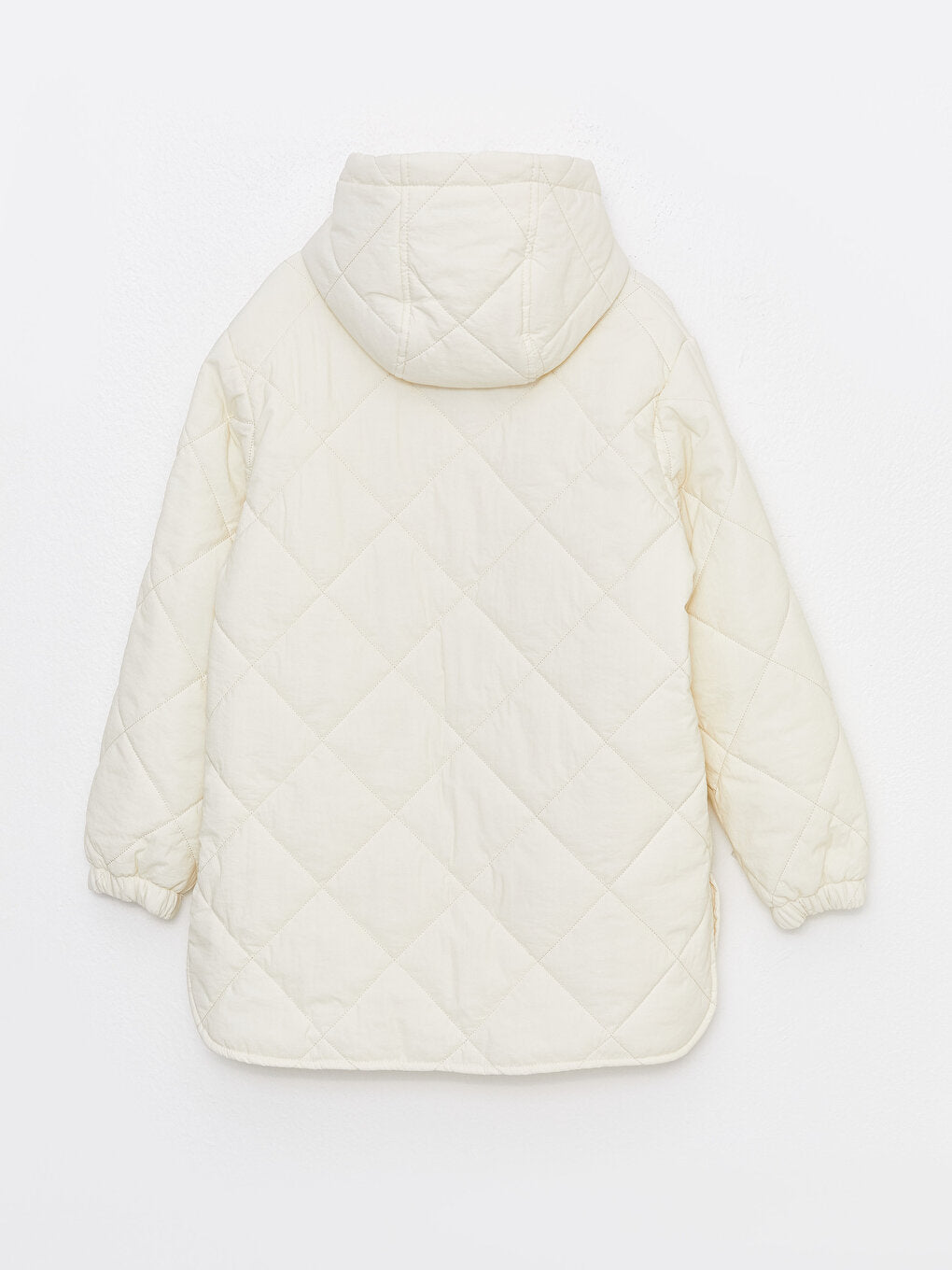 Hooded Quilted Patterned Long Sleeve Women's Puffer Coat