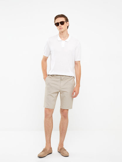 Slim Fit Men's Shorts with Waist Tie Detail