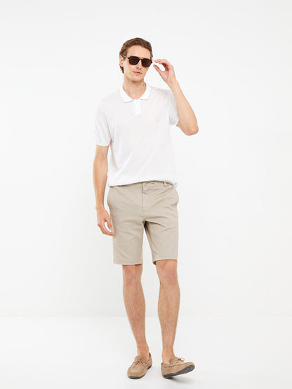 Slim Fit Men's Shorts with Waist Tie Detail