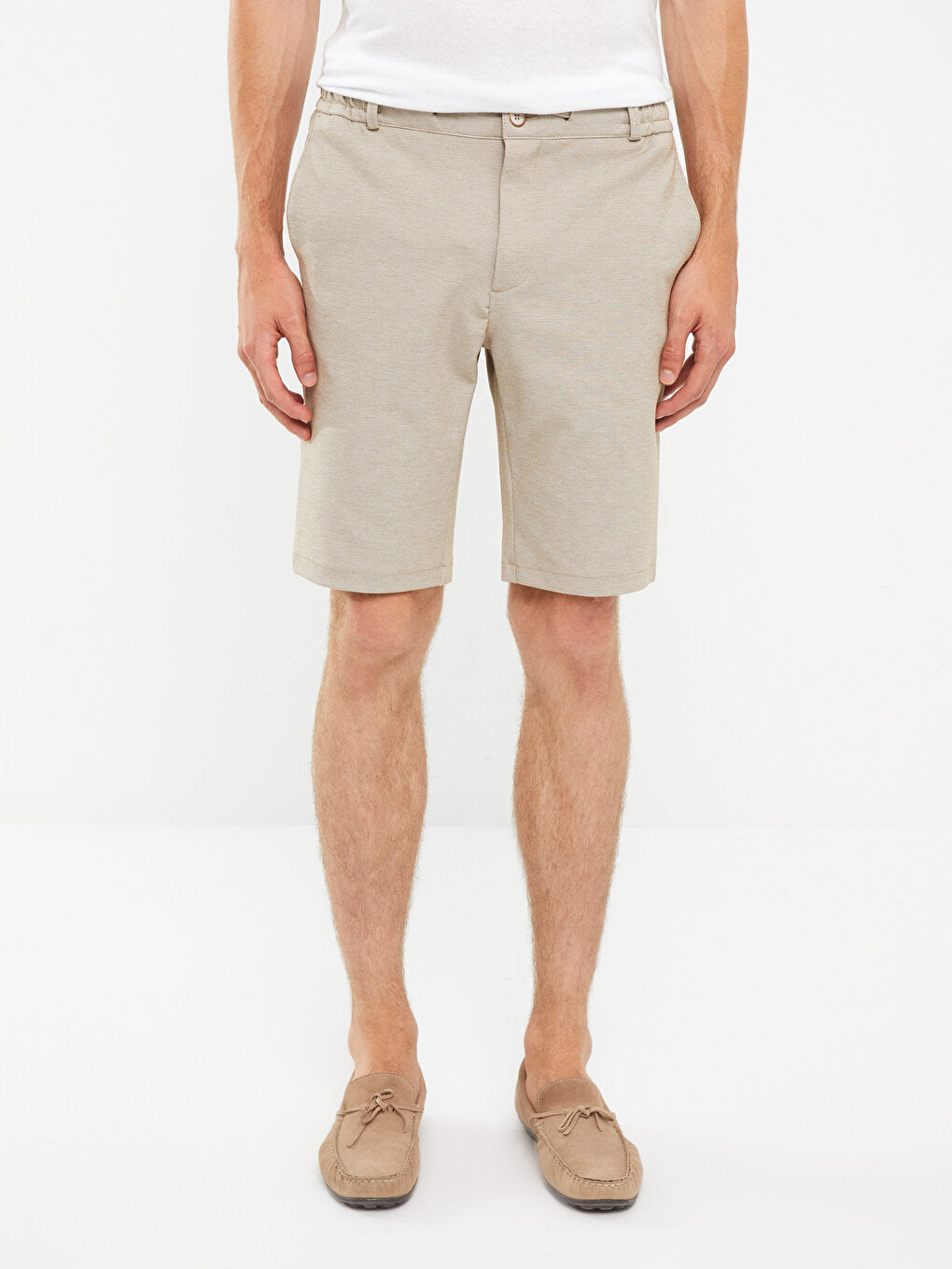 Slim Fit Men's Shorts with Waist Tie Detail