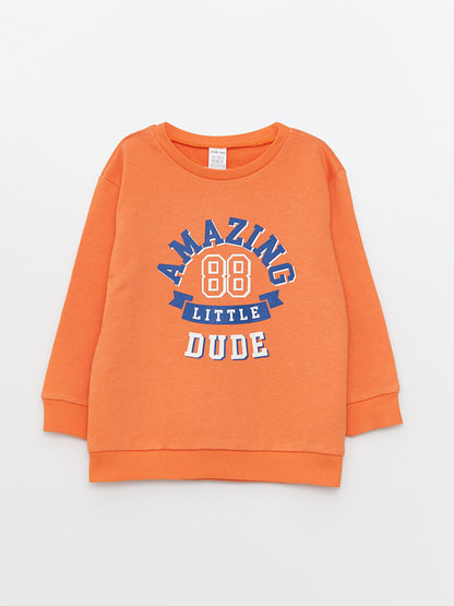 Crew Neck Long Sleeve Printed Baby Boy Sweatshirt