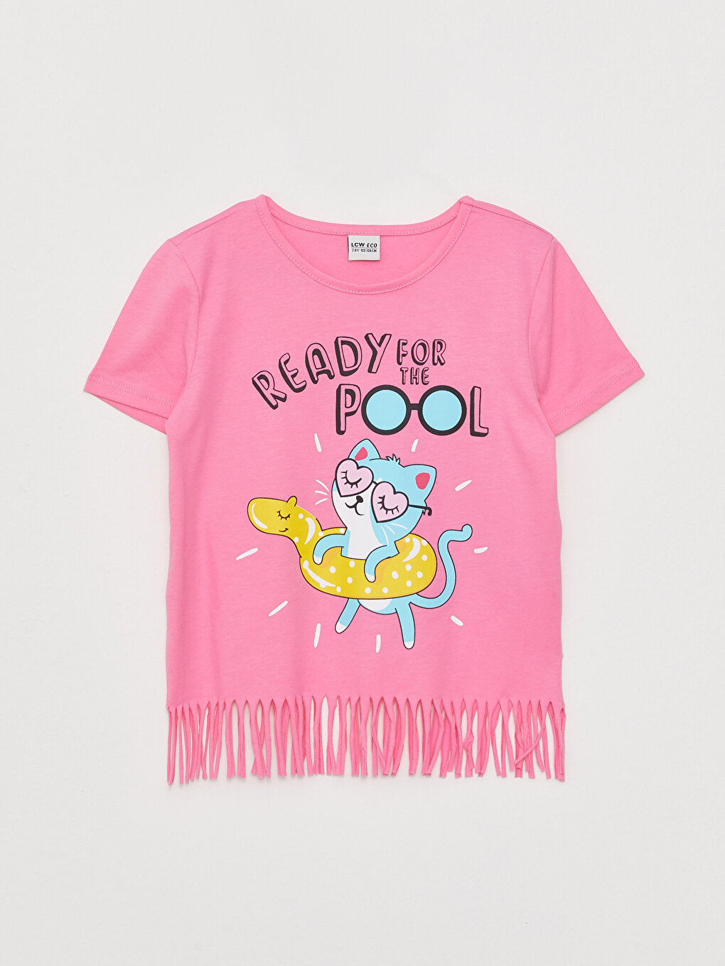 Crew Neck Printed Short Sleeve Girls' T-Shirt