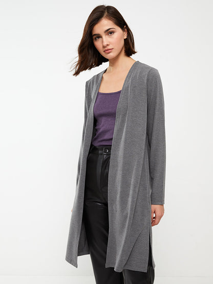 Shawl Collar Plain Long Sleeve Women's Cardigan