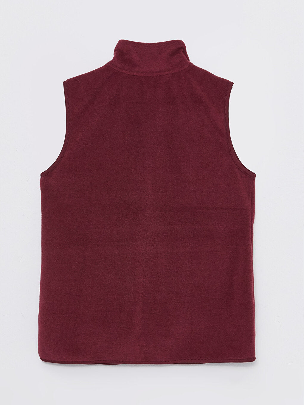 High Collar Plain Fleece Women's Vest